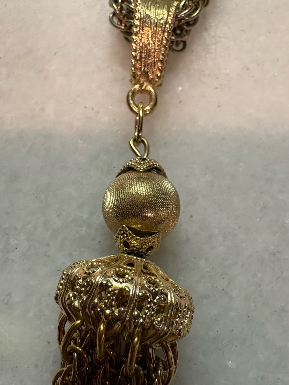 Gold-Tone Tassel Pendant Necklace - Elegant Women’s Jewelry